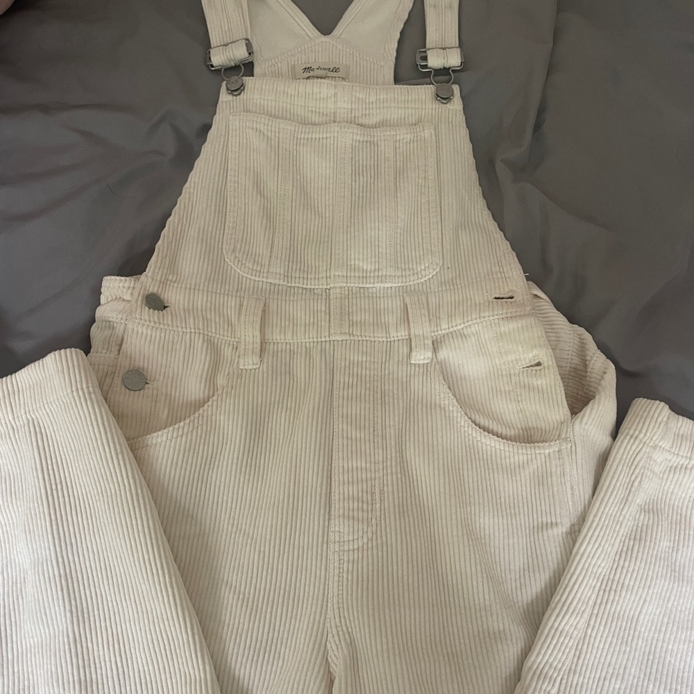 small madewell cream overalls